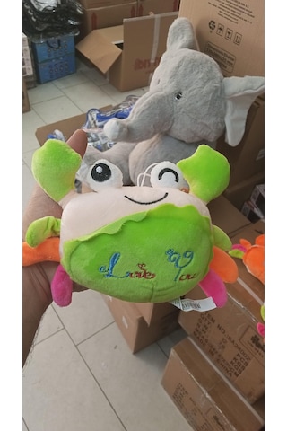 Oyuncak Peluş Sevimli Yeşil Yengeç Uyku Arkadaşı 25 Cm Çok Renkli