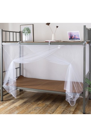 Geeksen Yurt Tipi Tek Çift Kişilik Ultra Sıkı Örgü Beyaz Cibinlik 90x200 Cm