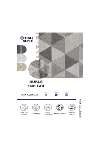 Enti Bukle 1401 Gri Iskandinav Halı Kesme Yolluk Salon Halı Koridor Oturma Odası Halısı Gri