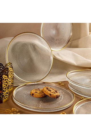 Fecra Loren 6 Parça Servis Seti 21 Cm Gold Fileli