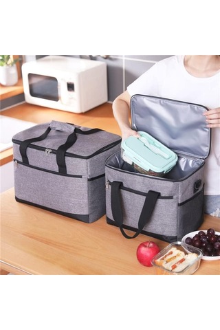 Piknik Çantası Bir Omuz Açık Piknik Çantası Büyük Ve Küçük Buz Paketi Yalıtım Çantası Piknik Sırt Çantası Gris, 35l Antrasit - Gri
