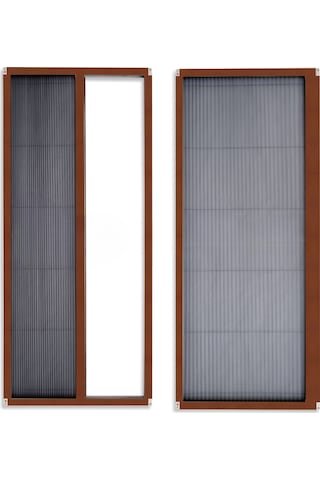 Akordeon Pileli Pilise Sineklik,kahverengi, 90x210 Cm, İstenilen Ölçüde