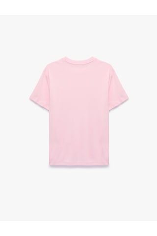 Koton Pamuklu Kısa Kollu Bisiklet Yaka Oversize Basic Tişört Pembe 6sak50524ek Gül