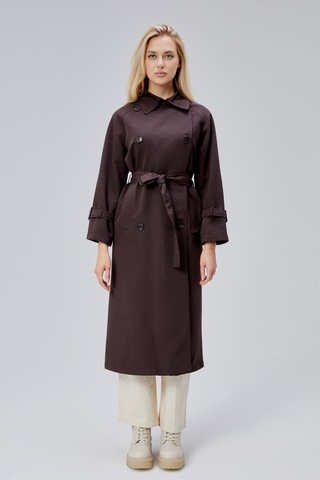 Acı Kahve Oversize Kuşaklı Trençkot Kahverengi