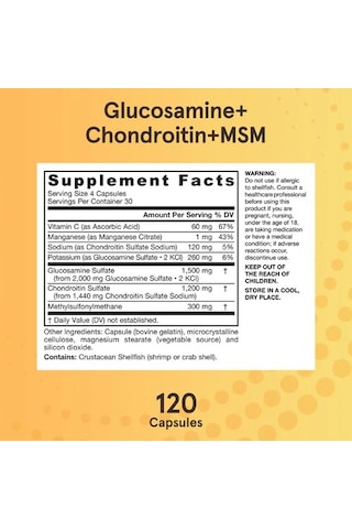 Glucosmaine Chondroitin + Msm Joint Health Complex 120 Capsules
