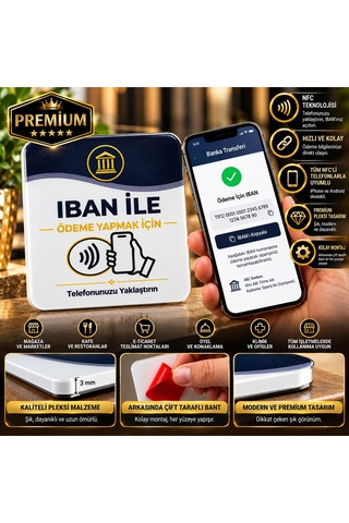 Premium Nfc Pleksi Kart Telefonla Temassız Banka Bilgisi Görüntüleme Banka Bilgi Kartı