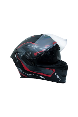Gp Kompozit Mks008-ebgr Yarış Spoiler Güneş Vizörlü Şeffaf Full Face Motosiklet Kaskı Çok Renkli