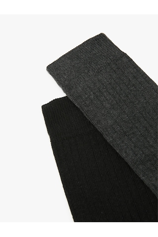Koton Basic 2'li Soket Çorap Seti Çok Renkli Multıcolor 4wam80402aa Mavi