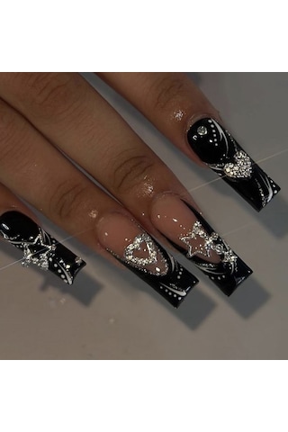 3d Çiçekli Takma Tırnaklar - 24 Adet Stil 2