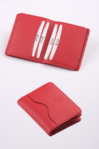 Ancora Leather Hakiki Deri Kartlık-26207 Kırmızı