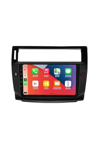 Citroen C4 2005-2010 Siyah 4gb Ram 32gb Hafıza 4 Çekirdek Carplay Kamera Android Multimedya 9"
