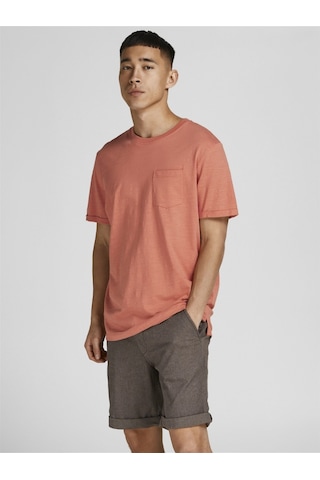 Jack & Jones Jack&jones Blatropic Solid Erkek Turuncu Yuvarlak Yaka Tişört Turuncu