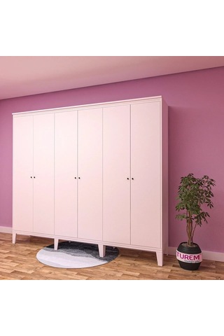 Papatya 6 Kapılı Gardırop Mdf Sis Gri