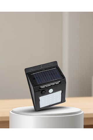 Solar Duvar Lambası, 20 Led Sensörlü, 3 Metre Algılama Mesafesi Çok Renkli
