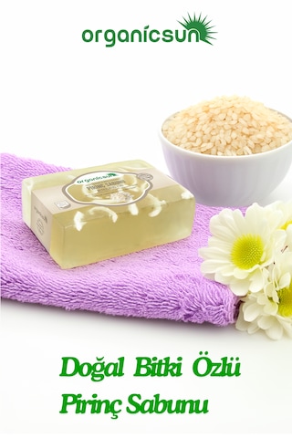 Organicsun Doğal Pirinç Sabunu 140 Gr X 2 Adet Tüm Cilt Tipleri İçin Beyazlatıcı Etkili