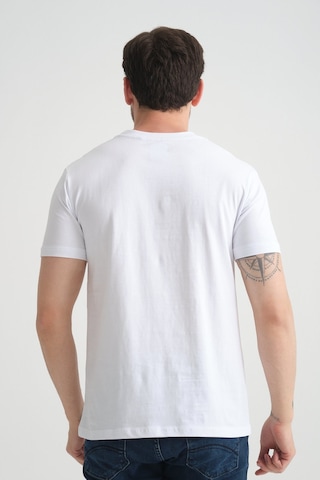 Shooter Sportwear Shooter Erkek T-shirt %100 Pamuk Minimalist Tasarım Regular Kalıp Baskılı Beyaz