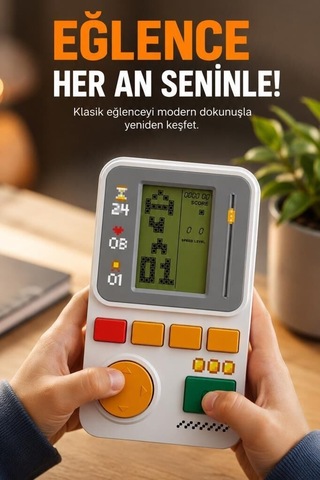 Delux Serisi Retro Genç Nostaljik Oyun Kolu Atari Joystick Tetris Gameboy Gc017 Beyaz
