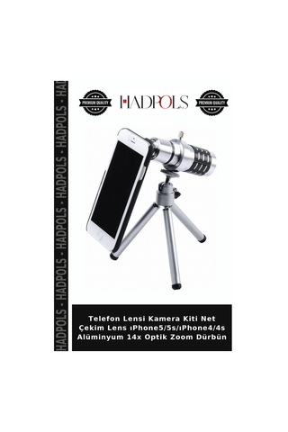 Telefon Lensi Kamera Kiti Net Çekim Lens Iphone5/5s/ıphone4/4s Alüminyum 14x Optik Zoom Dürbün