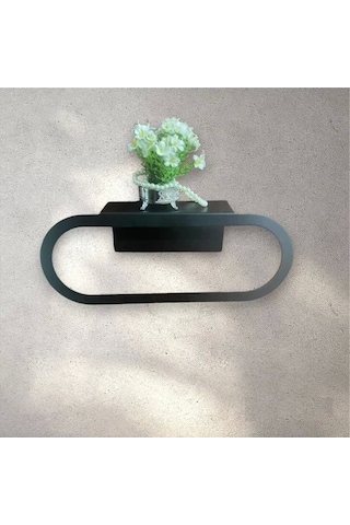 Lazer Kendinden Yapışkanlı Ve Vidalı Oval Havluluk Mat Siyah Çok Renkli