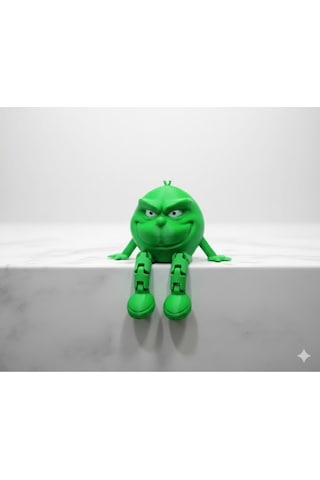Fidget Grinch Figür - Oturan Grinch Sarkan Bacaklı 3d Baskı - 2 Adet