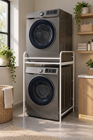 Sulorahome Çamaşır Makinesi Üstü Metal Raf Ünitesi - Beyaz 66 Cm