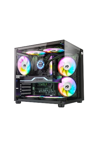 Orion Cube 3x Tuştan Değişen Rgb Fanlı M-atx Boş Bilgisayar Kasası Siyah