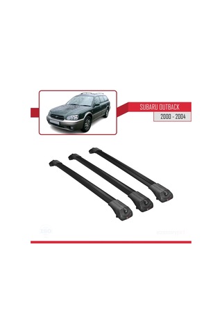 Subaru Outback 2000-2004 Arası İle Uyumlu Ace-1 Ara Atkı Tavan Barı Siyah 3 Adet Bar