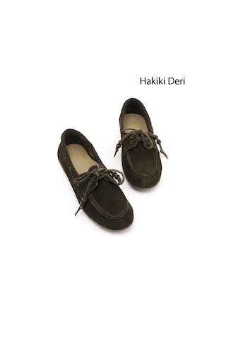 Gönderi(R) Gönderi R Kadın Yeşil Süet Bağcıklı Hakiki Deri Comfort Ayakkabı Dyza86037181