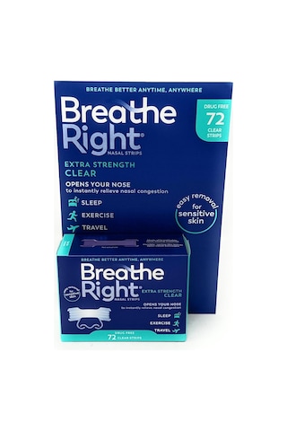 Breathe Right Extra Strength Burun Bandı Şeffaf Renk 72 Adet Erkek