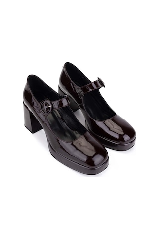 Tamer Tanca Kadın Hakiki Deri Bordo Rugan Topuklu Ayakkabı 1078 25064 Bn Ayk Sk25-26 Bordo Krsk Rgn Bordo