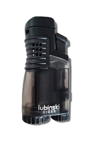 Lubinski Üç Torch Sehpalı Puro Çakmağı Siyah Lb-136