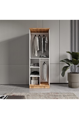 Flora 2 Kapaklı Aynalı Komple Mdf Gardırop - Elbise Dolabı