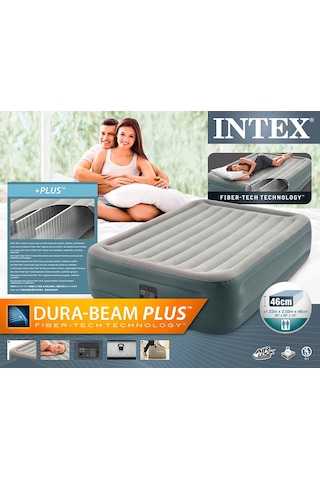 Intex Şişme Yatak Dura Beam Standart Fiber Tech 64126 Çok Renkli