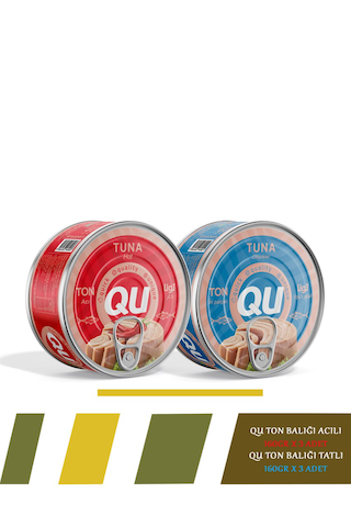 Qu Acılı Ton Balığı 3 x 160 G + Qu Sade Ton Balığı 3 x 160 G