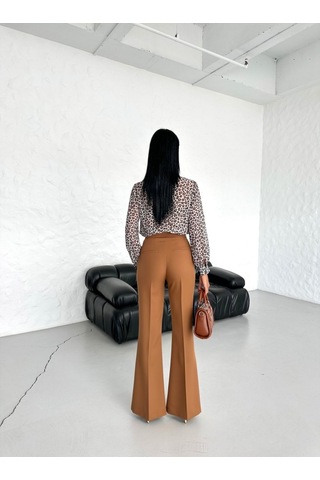 Modasize I Spanyol Paça Pantolon Kahve
