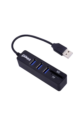 3 Port Usb 2.0 Çoklayıcı Hub Kart Okuyucu 2 İn 1 Combo Sd / Tf