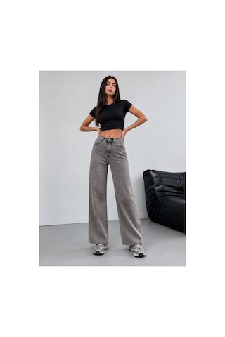 Blue Marlın Dökümlü Kahve Kar Yıkama Palazzo Kot/denim Wide Leg Pantolon Kahverengi