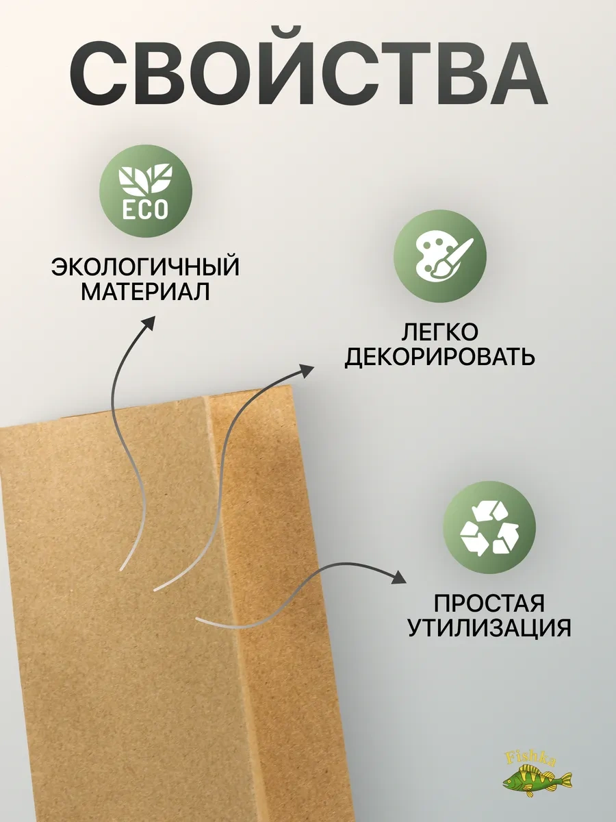 Fishka Kraf Kağıt Torbalar Düz Tabanlı 100 Adet 23x8x5 162787947