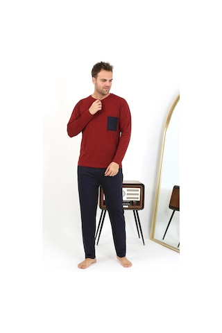 Akbeniz Erkek Uzun Kol Penye Bordo Pijama Takımı 6861 Bordo