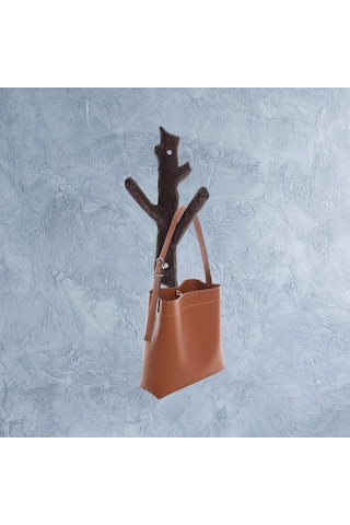 Suntek Dökme Demir Ağaç Dalı Duvar Askısı Hediyelik Giysi Kahverengi