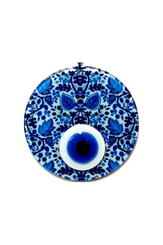 Yaprak Desenli El Yapımı Cam Nazar Boncuğu Yaprak Desenli Cam Duv
