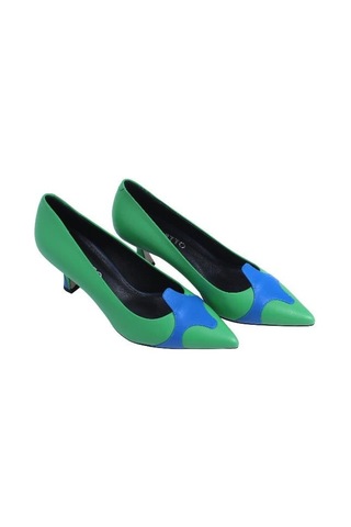 Poletto Hakiki Deri Yesıl-mavı-lacıvert Ayakkabı Stiletto 9841 122-2436 Yesıl-mavı-lacıvert Yeşil - Mavi - Lacivert