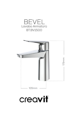 Creavit Bevel Lavabo Banyo Eviye Bataryası 3'lü Set BV1500-BV2500-BV8500 Krom