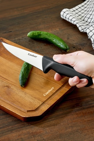 Cooker 27 Cm Paslanmaz Çelik Kasap Bıçağı Siyah Ckr4597
