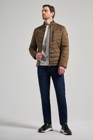 Koyu Haki Dik Yaka Yan Cep Dolum Şişme Standart Fit Esnek Casual Deri Mont 1038245167 Haki