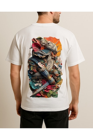 Hugo Boss Kral Baskılı T-shirt Beyaz