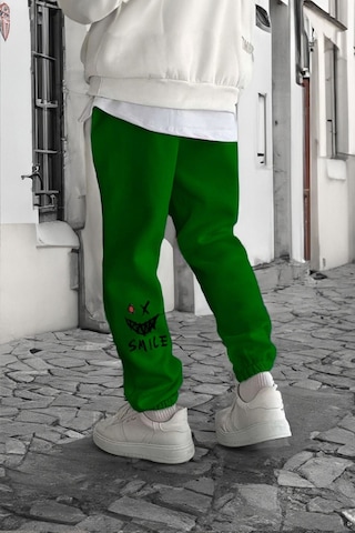 Smile Face Yeşil Jogger Eşofman Altı Yeşil