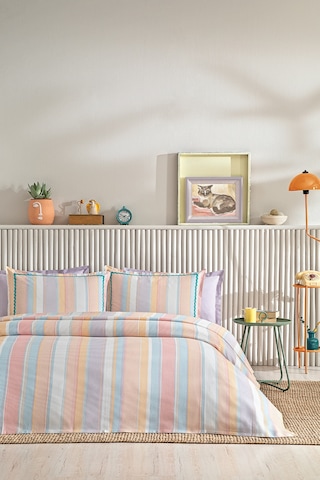 Puffy Line Çift Kişilik Pike Takımı - Lila