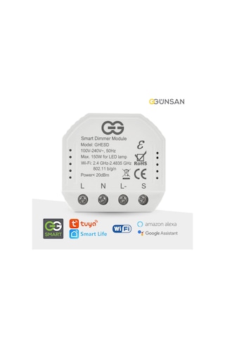 Günsan Akıllı Wifi Nötrlü Dimmer Röle 150w Işık Ayarlı Anahtar Modülü Tuya & Smart Life Uyumlu Günsan Akıllı Wifi Nötrlü Dimmer Röle 150w Işık Ayarlı Anahtar Modülü Tuya & Smart Life Uyumlu