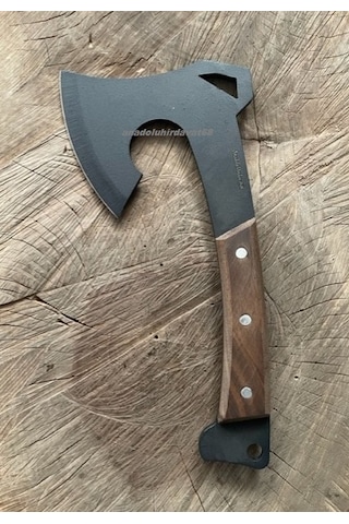 Dmr Karbon Dövme Çelik Balta Kamp Baltası El Yapımı Balta 550gr 30cm